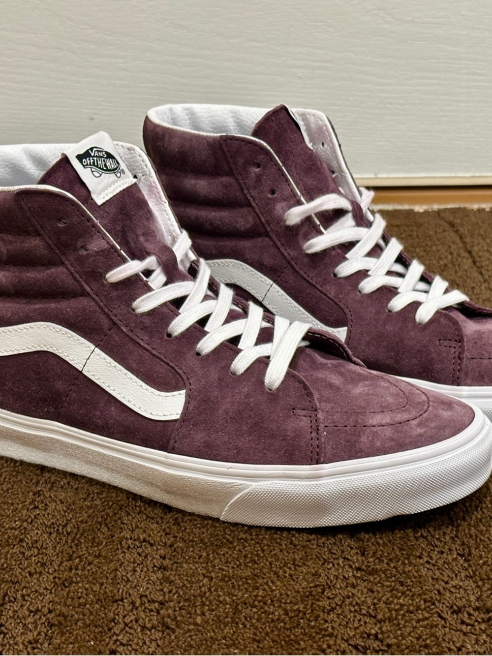 Vans - Rare Sk8-Hi Pig Suede High Tops in Wine Tasting w/ HeiQ (Men’s Size: 10)